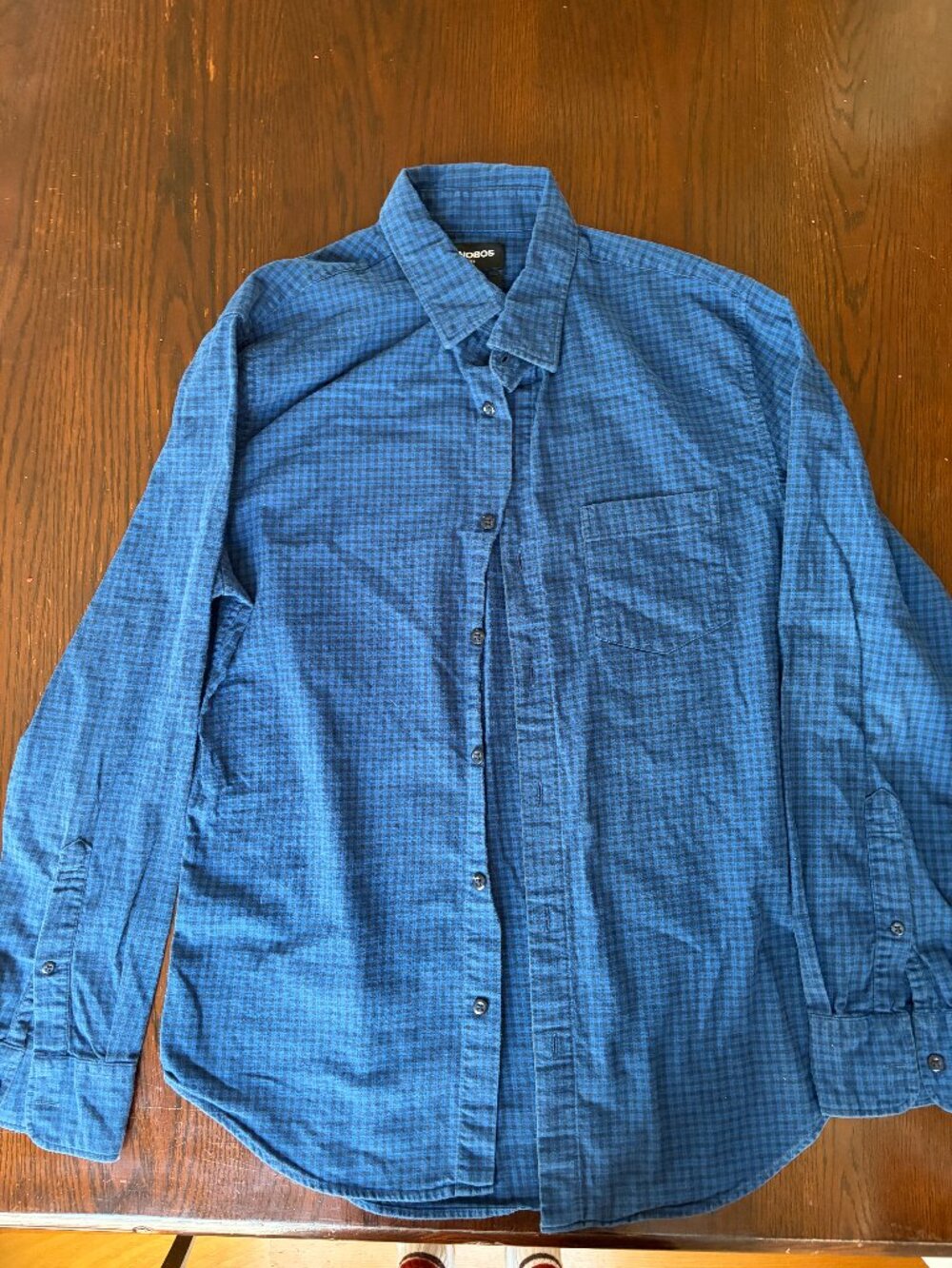 Bonobos Lightweight Flannel Navy Gregor Check Shirt Men’s M